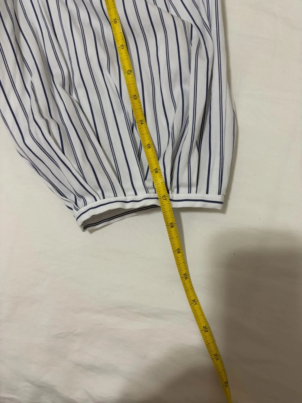 Madewell white navy striped blouse puff sleeves size 2, Academia Office Career